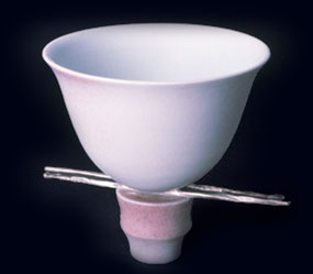 Copa - Porcelain, glace and silver - 1985 - 9 x 9 cm