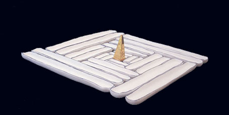 Laberint - Porcelain, oxide and gold - 1998 - 6 x 28 x 28 cm